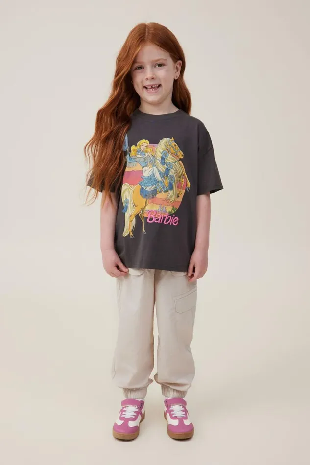 License Drop Shoulder Short Sleeve Tee Lcn Mat Barbie Westernphantom Wash Girls Cotton On Tops and TShirts License Drop Shoulder Short Sleeve Tee Lcn Mat Barbie Westernphantom Wash Girls Cotton On Tops and TShirts