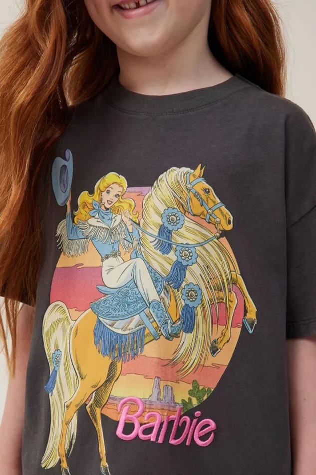 License Drop Shoulder Short Sleeve Tee Lcn Mat Barbie Westernphantom Wash Girls Cotton On Tops and TShirts License Drop Shoulder Short Sleeve Tee Lcn Mat Barbie Westernphantom Wash Girls Cotton On Tops and TShirts