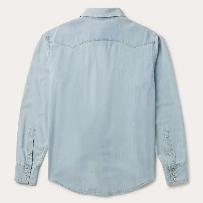 Light Blue Denim Western Shirt Blue Men Stetson Western Shirts