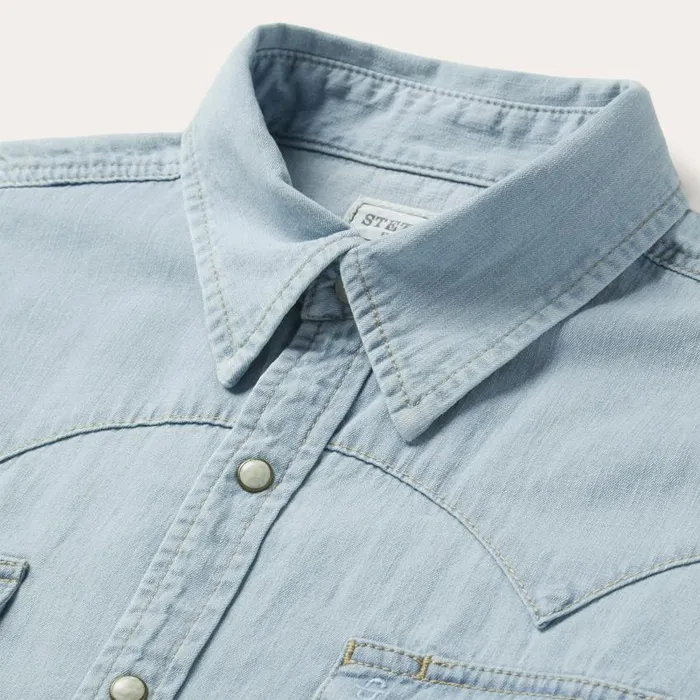 Light Blue Denim Western Shirt Blue Men Stetson Western Shirts