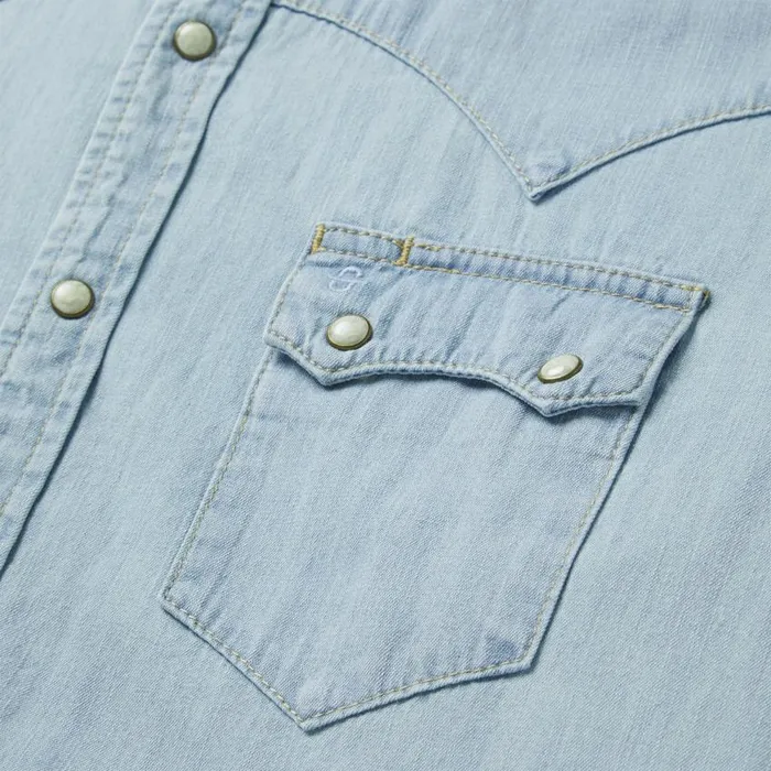 Light Blue Denim Western Shirt Blue Men Stetson Western Shirts