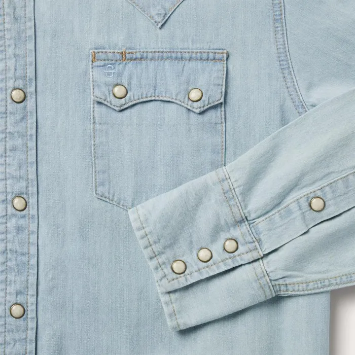 Light Blue Denim Western Shirt Blue Men Stetson Western Shirts