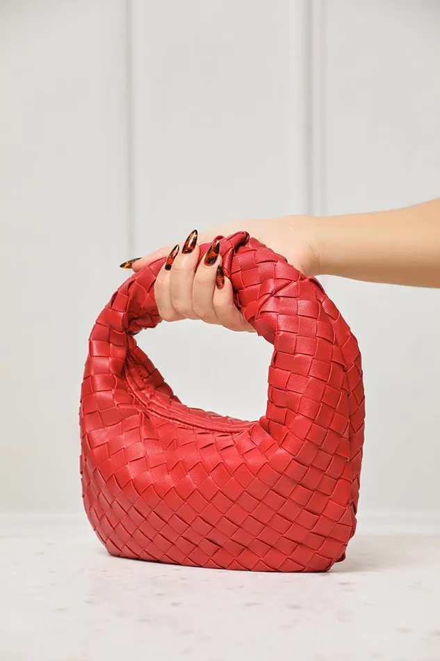 Lilly039s Kloset Bags Women Tracy Faux Leather Woven Purse Red