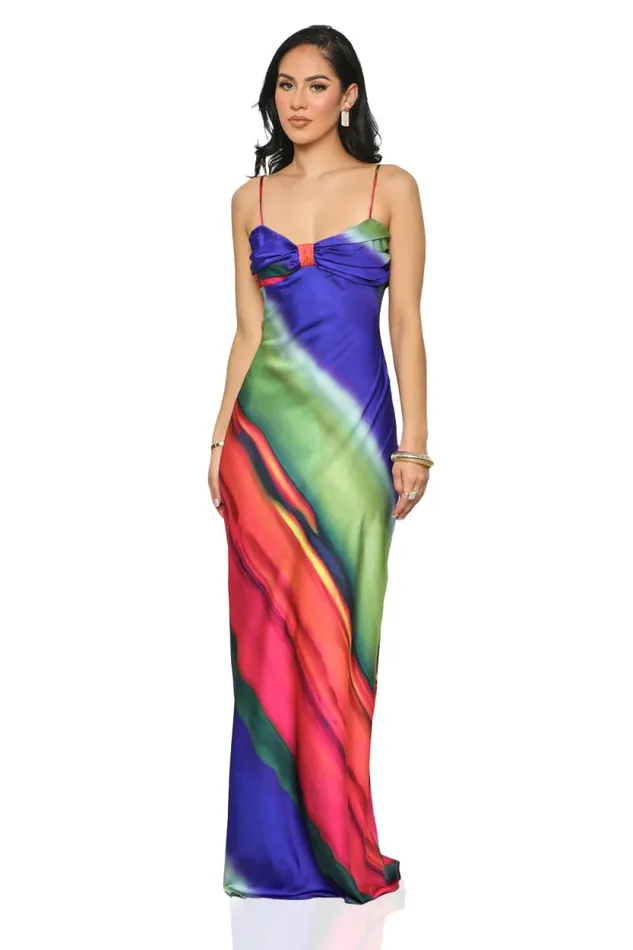 Lilly039s Kloset Dresses Women Burst Of Color Maxi Dress Blue Multi FINAL SALE Lilly039s Kloset Dresses Women Burst Of Color Maxi Dress Blue Multi FINAL SALE