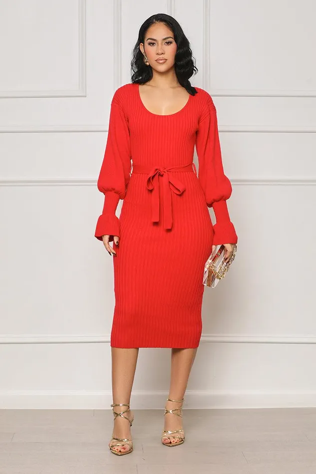 Lilly039s Kloset Dresses Women Scoop Me Away Sweater Dress Red FINAL SALE