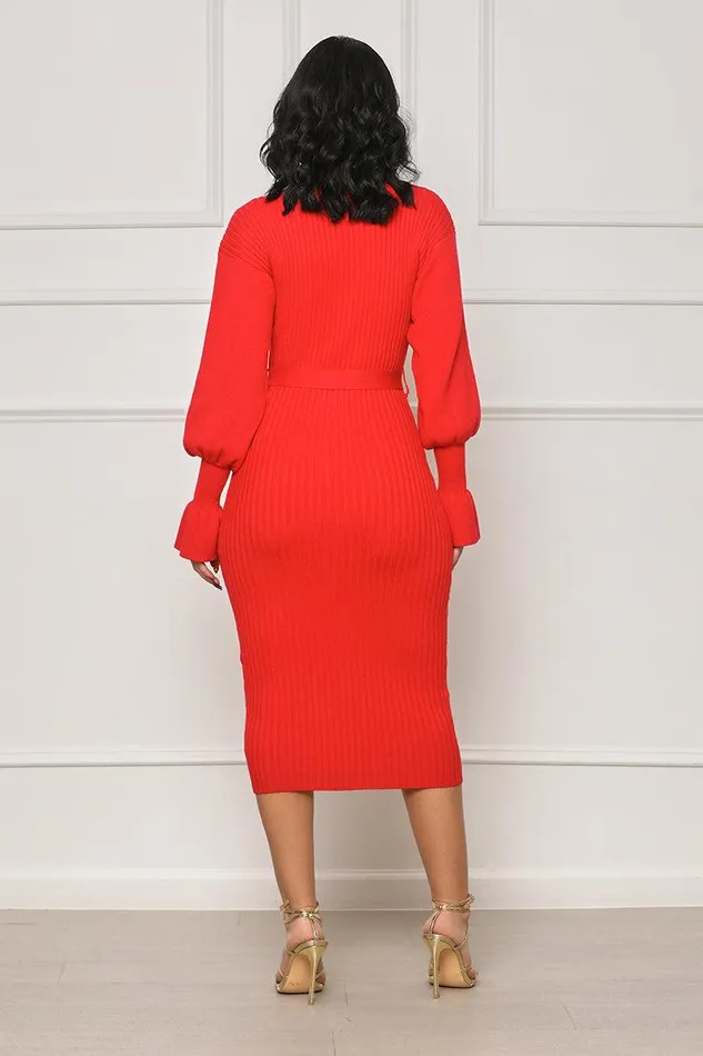 Lilly039s Kloset Dresses Women Scoop Me Away Sweater Dress Red FINAL SALE