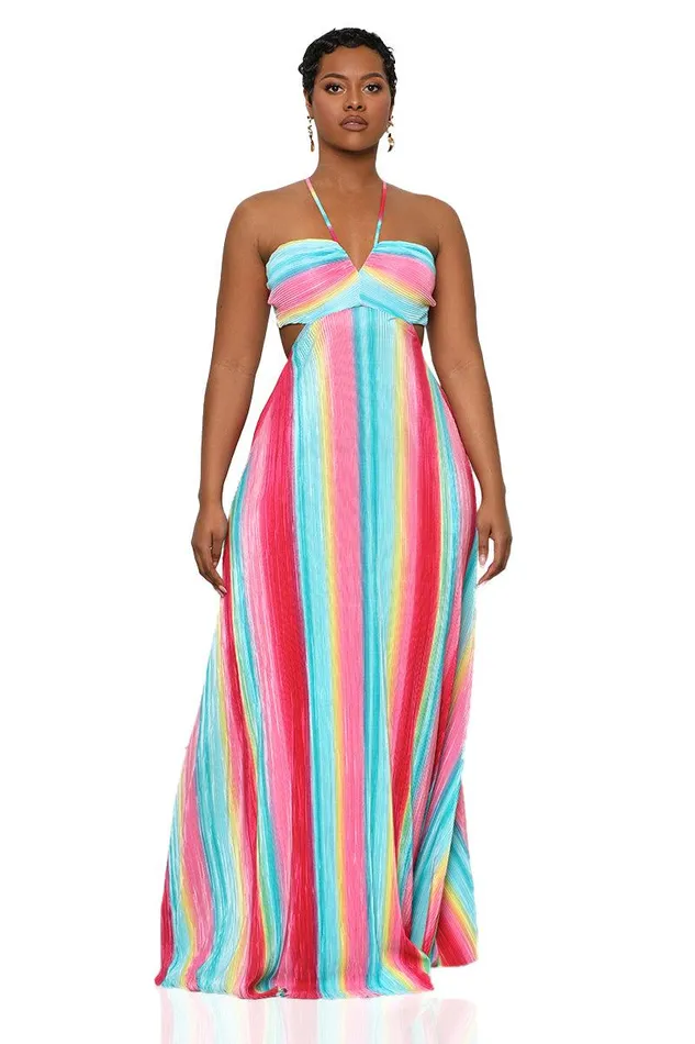 Lilly039s Kloset Dresses Women Taste The Rainbow Maxi Dress Pink MultiFINAL SALE Lilly039s Kloset Dresses Women Taste The Rainbow Maxi Dress Pink MultiFINAL SALE