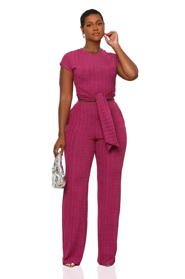 Lilly039s Kloset Sets Women Everyday Casual Pants Set Plum