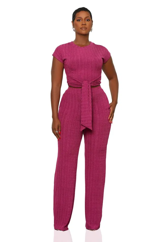 Lilly039s Kloset Sets Women Everyday Casual Pants Set Plum