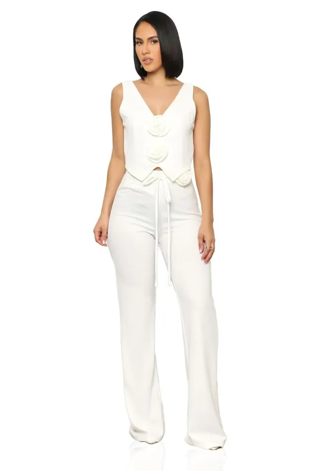 Lilly039s Kloset Sets Women Rose Drift Pants Set White