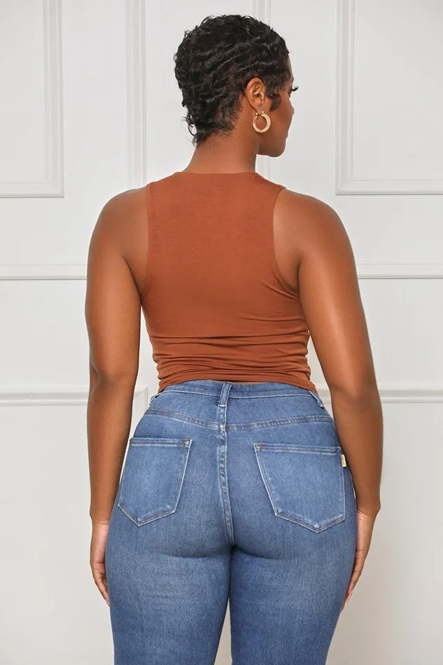 Lilly039s Kloset Tops Women The Good Life Crop Tank Top Brown FINAL SALE