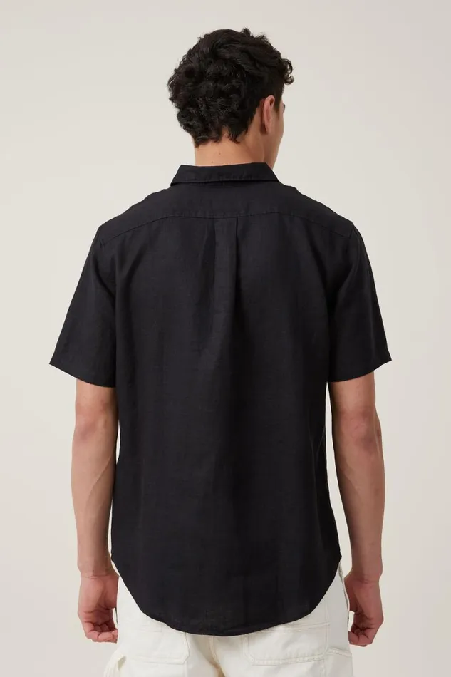 Linen Short Sleeve Shirt Black Men Cotton On Shirts and Polos Linen Short Sleeve Shirt Black Men Cotton On Shirts and Polos
