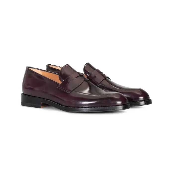 Loafers Men Moreschi Burgundy Leather Loafer