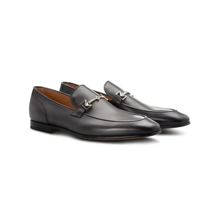 Loafers Men Moreschi Grey Leather Loafer