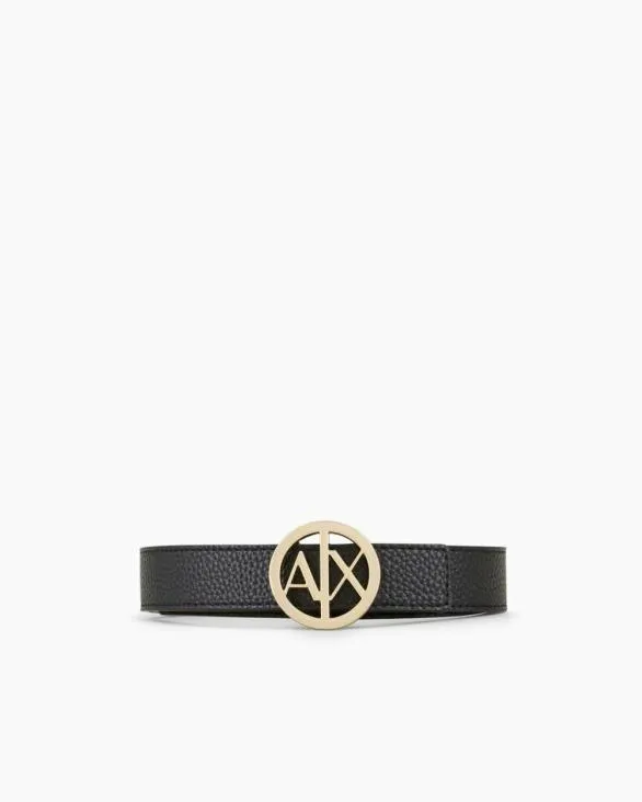 Logo Buckle Belt Black Women Armani Belts