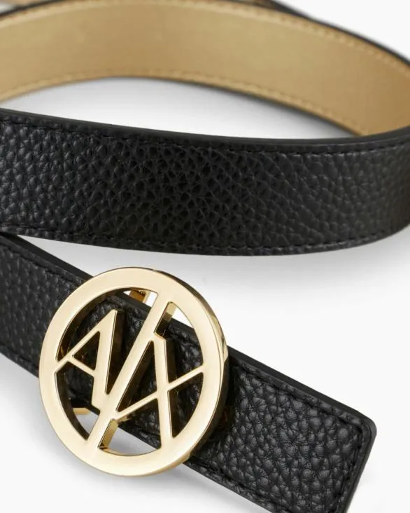 Logo Buckle Belt Black Women Armani Belts