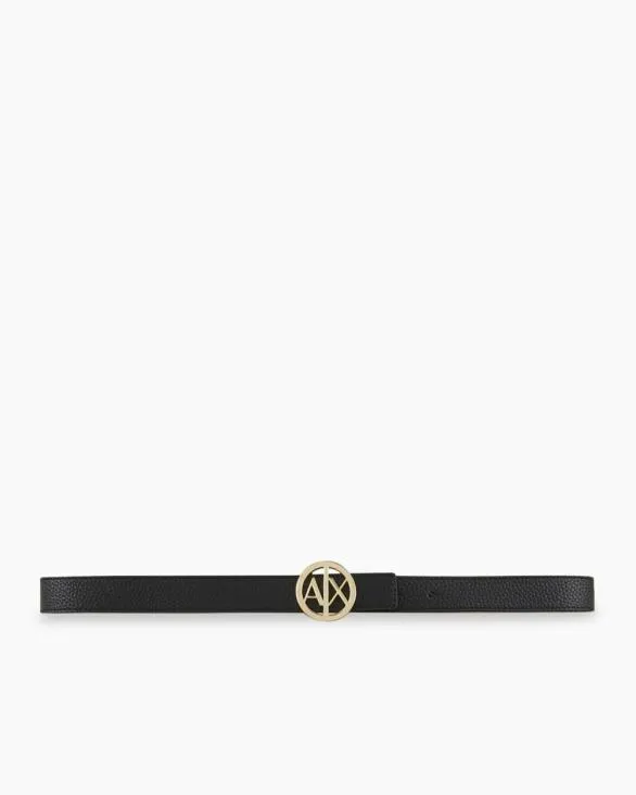 Logo Buckle Belt Black Women Armani Belts