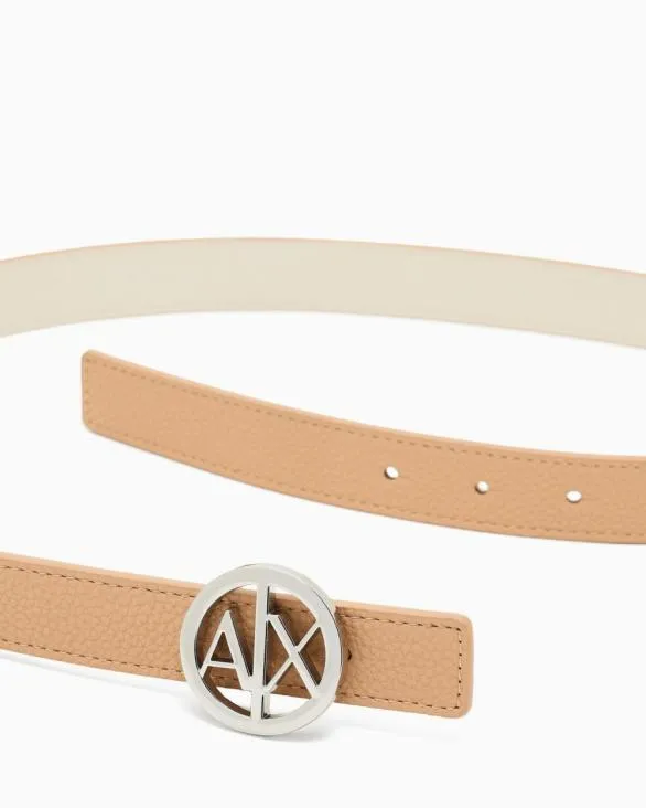 Logo Buckle Belt Camel Women Armani Belts