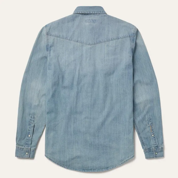 LongSleeved Denim Shirt Blue Men Stetson Denim Shirts