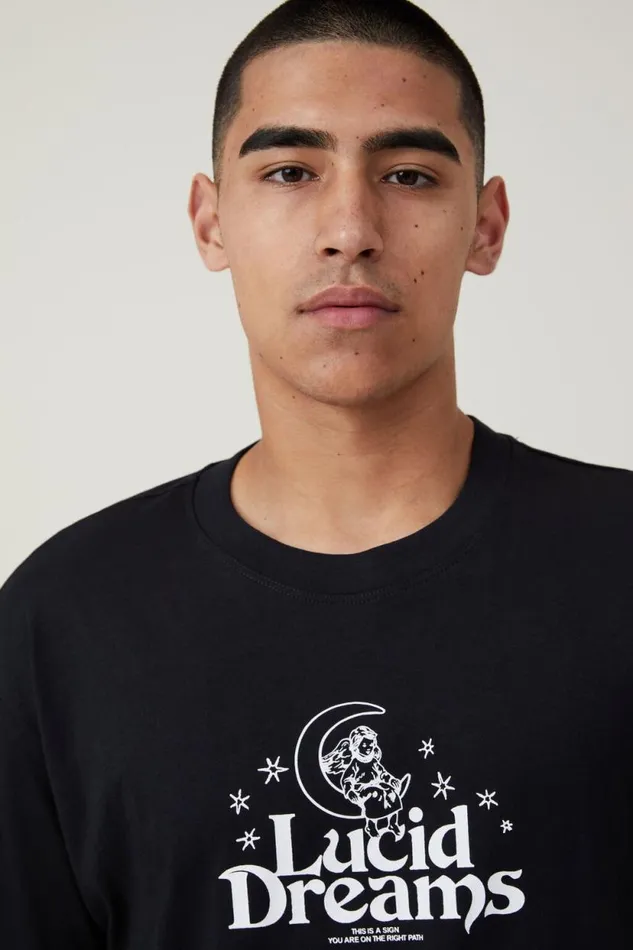 Loose Fit Art TShirt Black Lucid Dreaming Men Cotton On Tees and Tanks Loose Fit Art TShirt Black Lucid Dreaming Men Cotton On Tees and Tanks