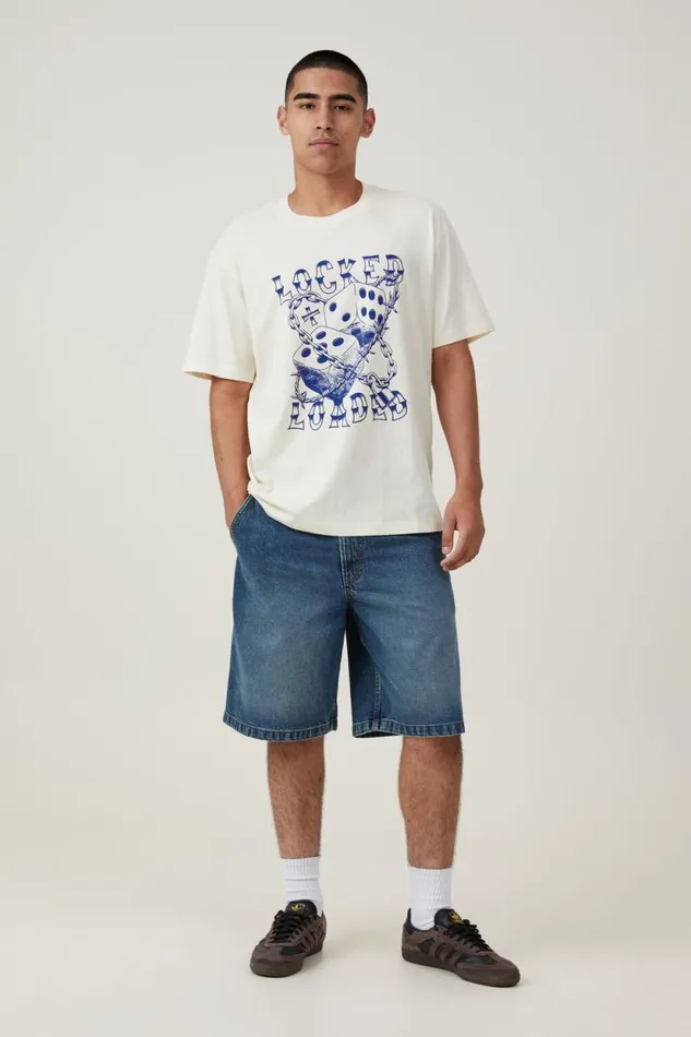 Loose Fit Art TShirt Cream Puff Locked And Loaded Men Cotton On Tees and Tanks