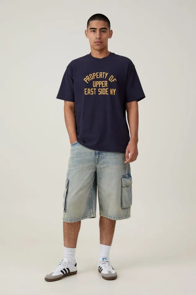 Loose Fit College TShirt True Navyeast Side Ny Men Cotton On Tees and Tanks Loose Fit College TShirt True Navyeast Side Ny Men Cotton On Tees and Tanks