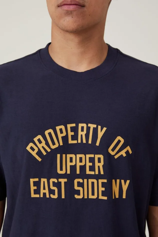 Loose Fit College TShirt True Navyeast Side Ny Men Cotton On Tees and Tanks Loose Fit College TShirt True Navyeast Side Ny Men Cotton On Tees and Tanks