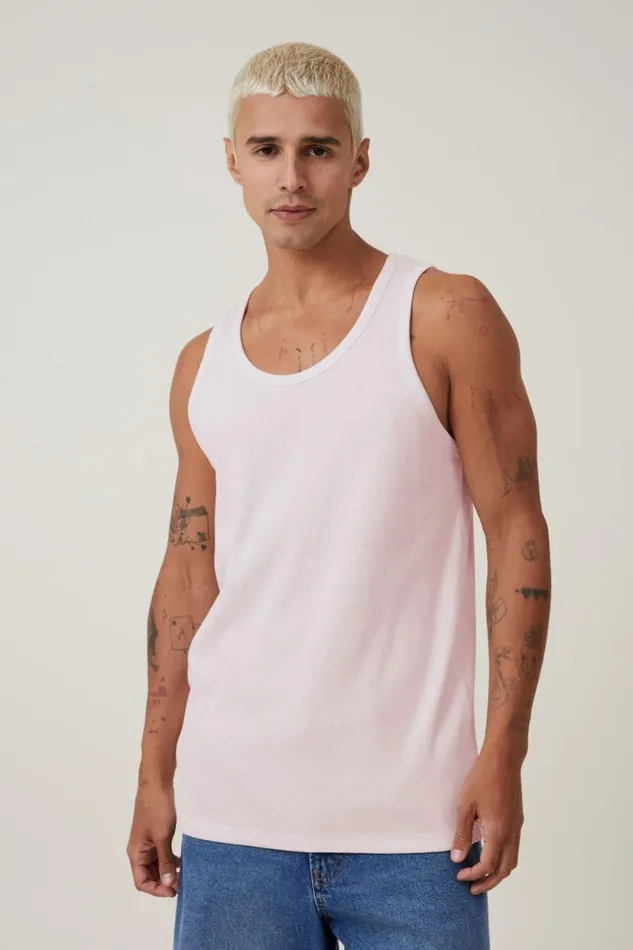 Loose Fit Rib Tank Rose Men Cotton On Tees and Tanks