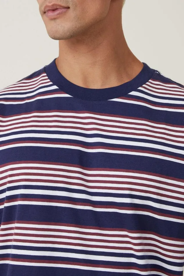 Loose Fit Stripe TShirt True Mulberry Easy Stripe Men Cotton On Tees and Tanks Loose Fit Stripe TShirt True Mulberry Easy Stripe Men Cotton On Tees and Tanks