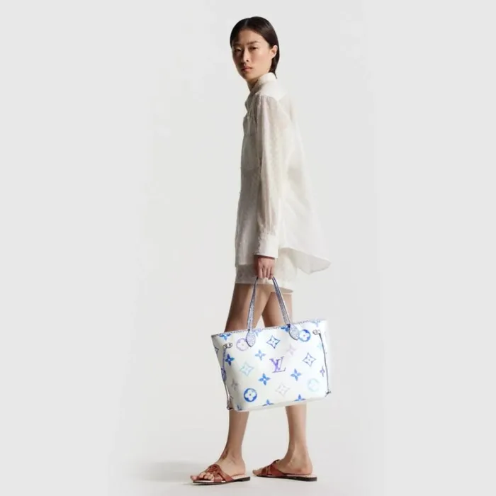 Louis Vuitton Neverfull Bag Louis Vuitton M22979 Neverfull MM Blue Monogram 8211 Louis Vuitton Handbag Store 8211 Women