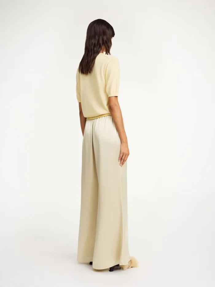 Lucee Flared Trousers Oyster Gray Women By Malene Birger Trousers