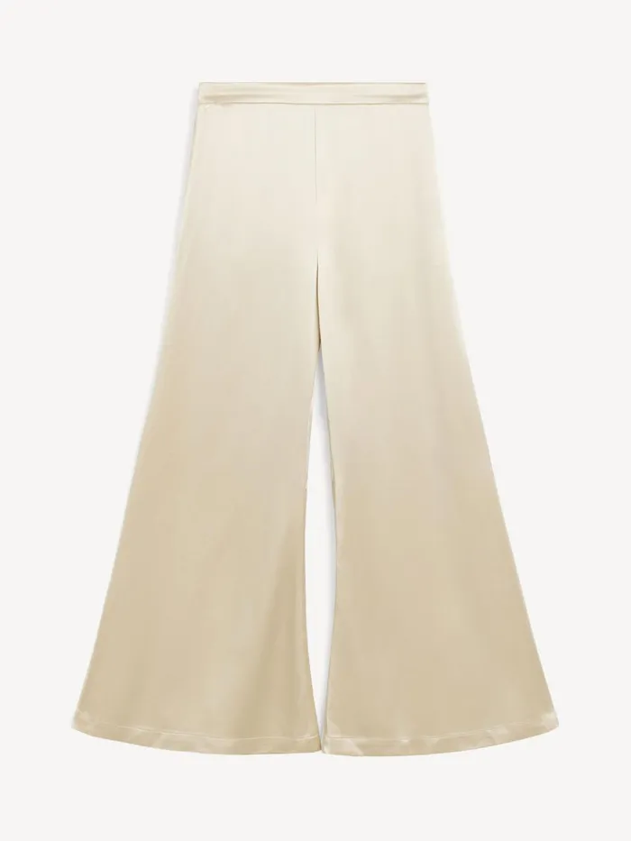 Lucee Flared Trousers Oyster Gray Women By Malene Birger Trousers