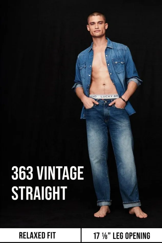 Lucky Brand 363 Vintage Straight Coolmax Stretch Jean Huron Men Jeans