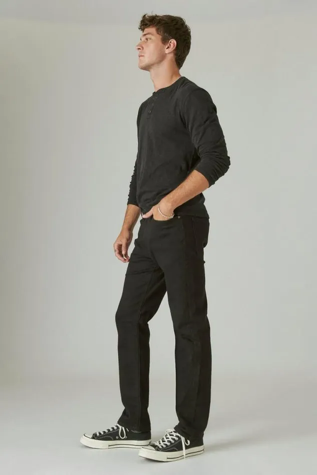 Lucky Brand 410 Athletic Straight Advanced Stretch Jean Black Rinse Men Jeans