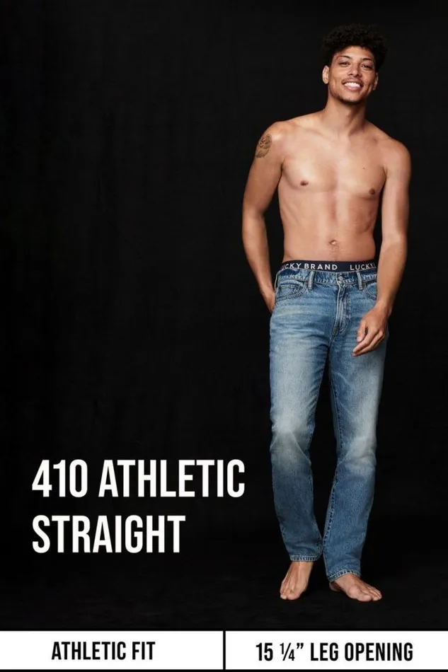 Lucky Brand 410 Athletic Straight Coolmax Stretch Jean Fayette Men Jeans