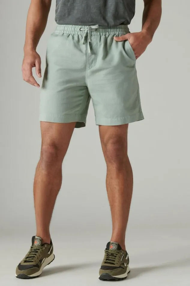 Lucky Brand 7034pull Up Linen Short Chino Green Men Shorts