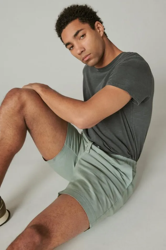 Lucky Brand 7034pull Up Linen Short Chino Green Men Shorts