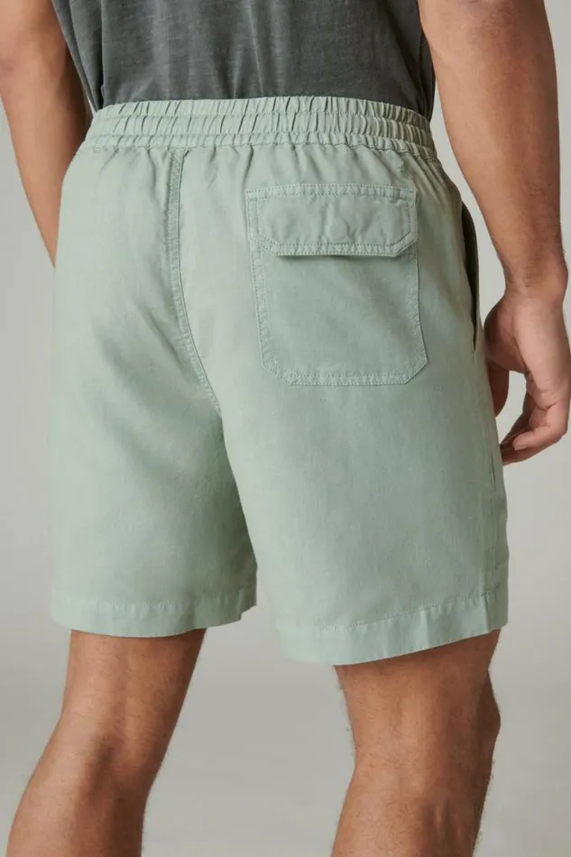 Lucky Brand 7034pull Up Linen Short Chino Green Men Shorts
