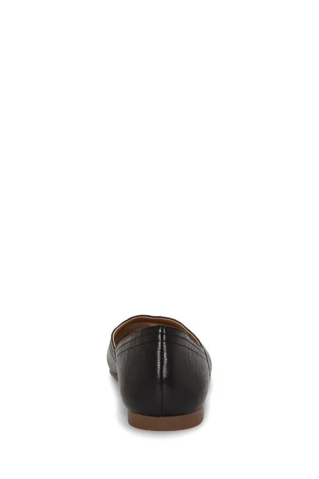 Lucky Brand Alba Leather Flat Black Women Shoes