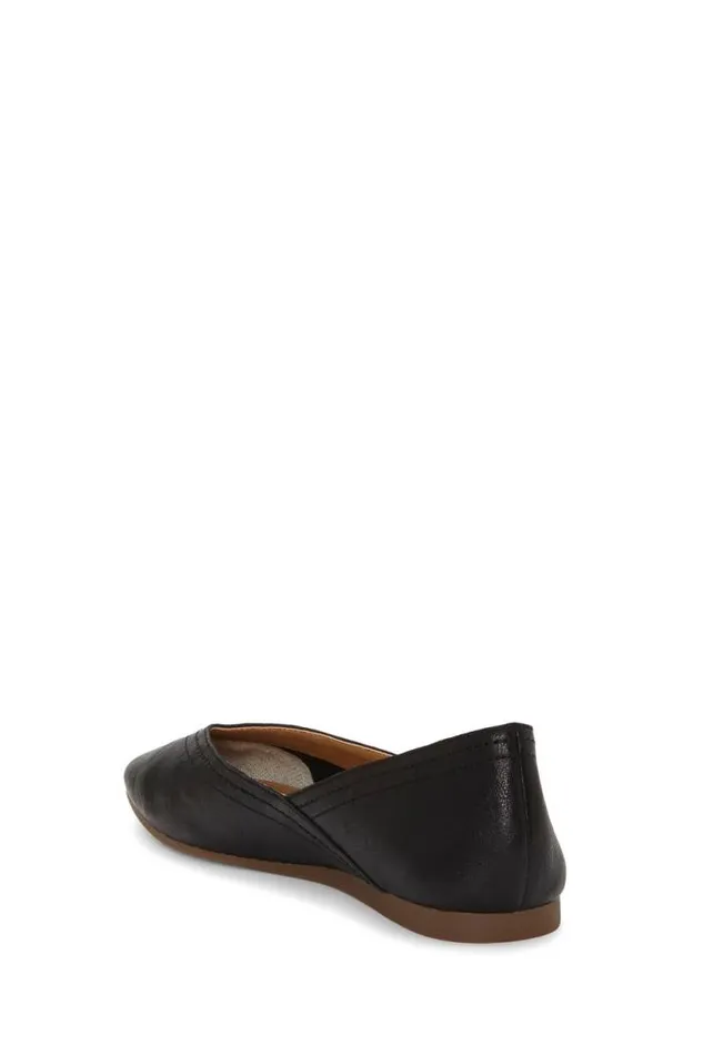 Lucky Brand Alba Leather Flat Black Women Shoes