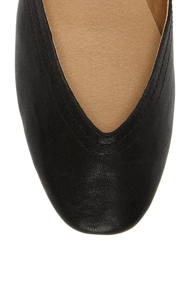 Lucky Brand Alba Leather Flat Black Women Shoes