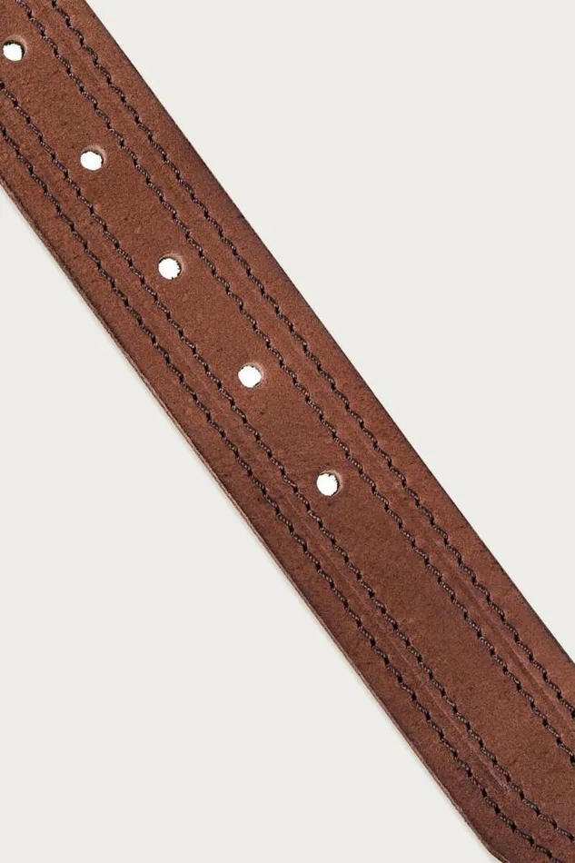 Lucky Brand Antiqued Leather Belt With Darker Stitching Detail Medium Brown Men Belts Lucky Brand Antiqued Leather Belt With Darker Stitching Detail Medium Brown Men Belts