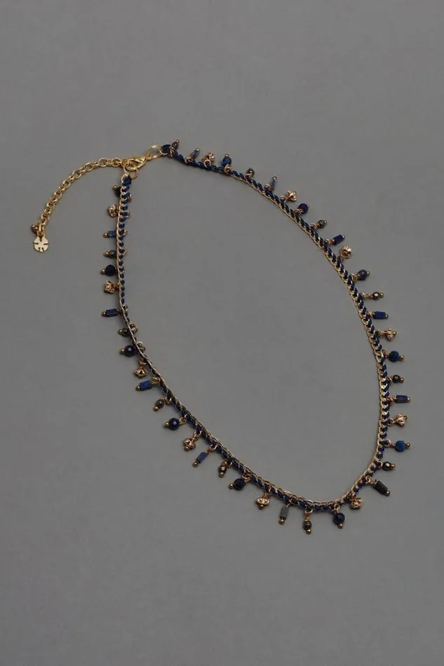 Lucky Brand Braided Chain Charm Necklace Gold Women Jewelry