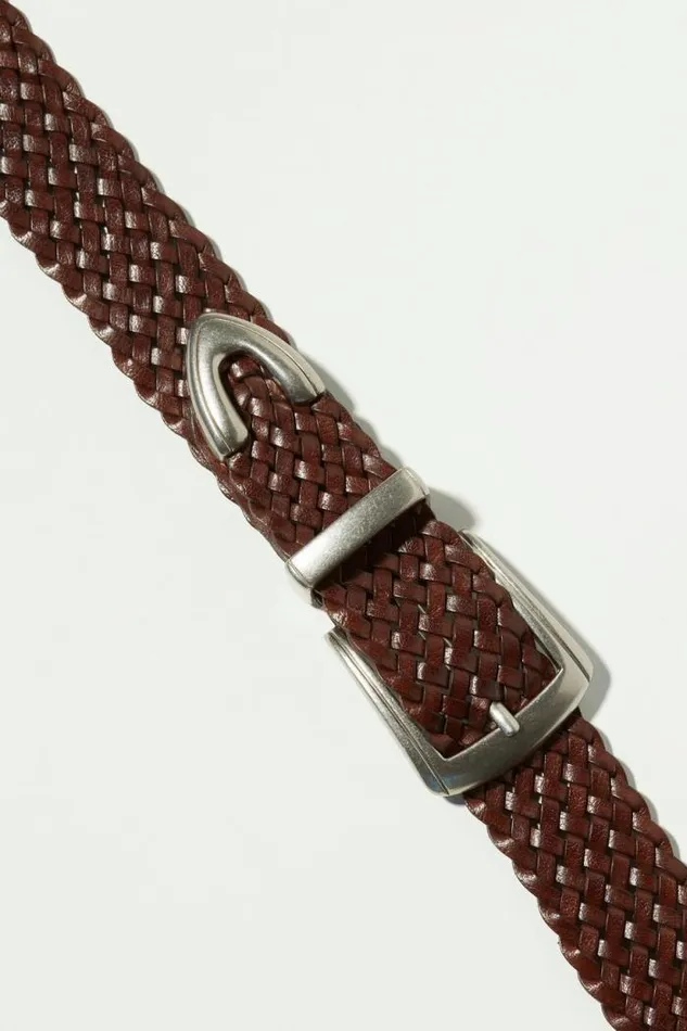 Lucky Brand Braided Western Belt Dark Brown Women Belts