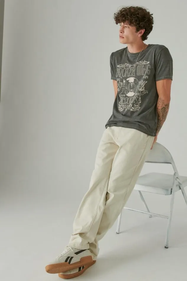 Lucky Brand Broken Wings Records Tee Raven Men Graphic Tees