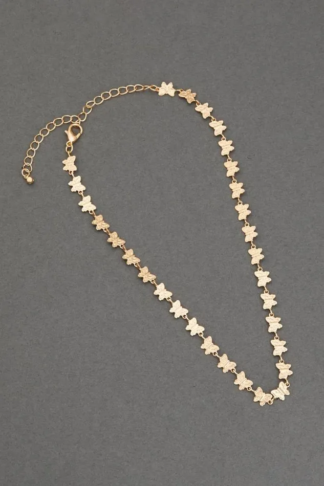 Lucky Brand Butterfly Collar Necklace Gold Women Jewelry