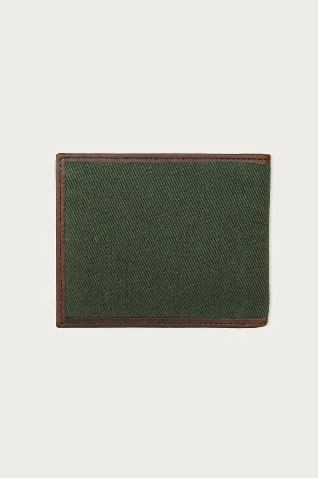 Lucky Brand Canvas With Leather Trim Bifold Wallet Light Green Men Bags and Wallets