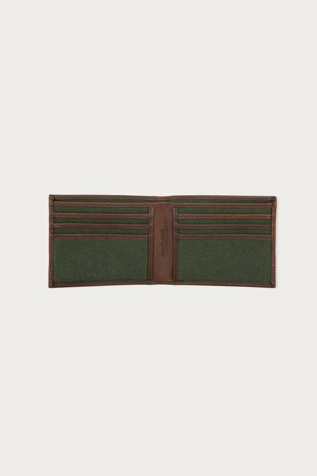 Lucky Brand Canvas With Leather Trim Bifold Wallet Light Green Men Bags and Wallets