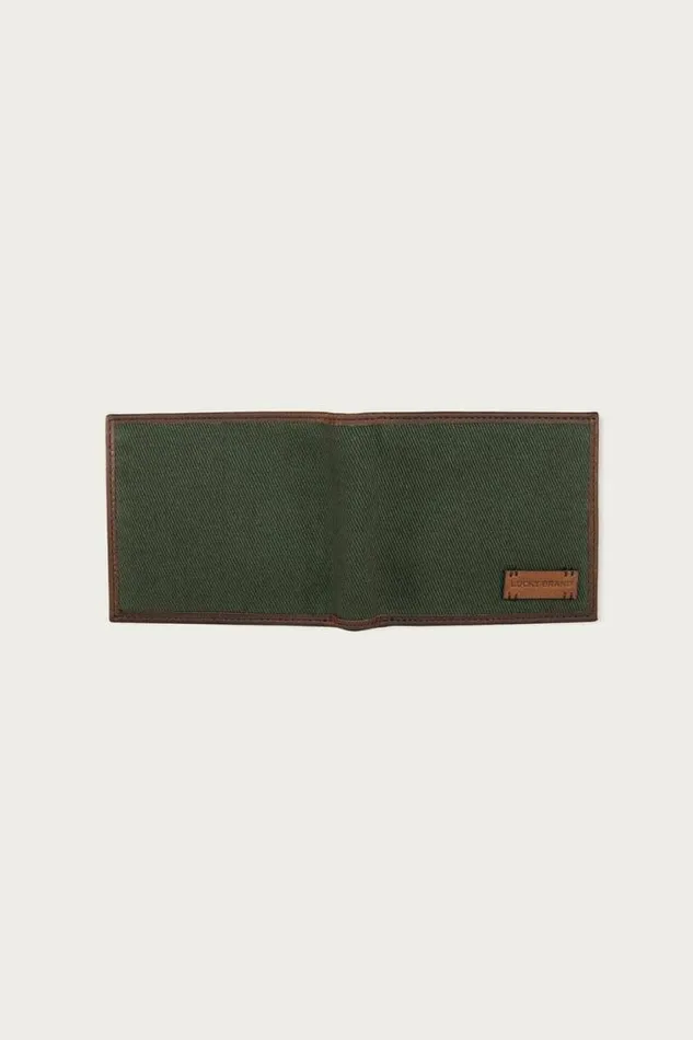 Lucky Brand Canvas With Leather Trim Bifold Wallet Light Green Men Bags and Wallets