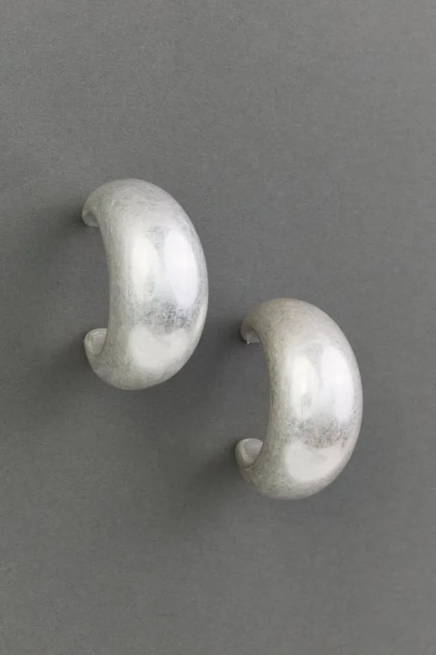 Lucky Brand Chunky Hoop Earring Silver Women Jewelry
